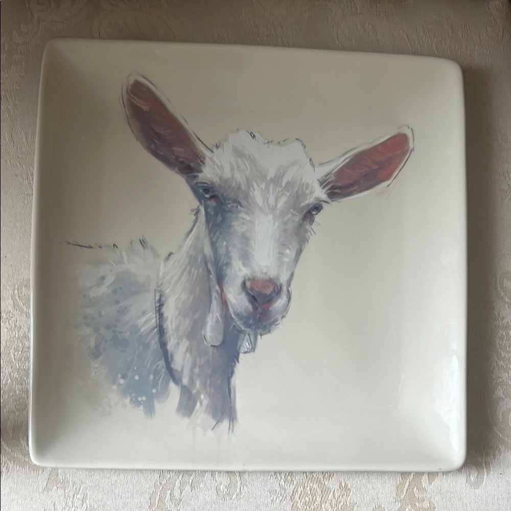 M. Chad Barrett Creative Co-op Saanen Goat plate, serving plate